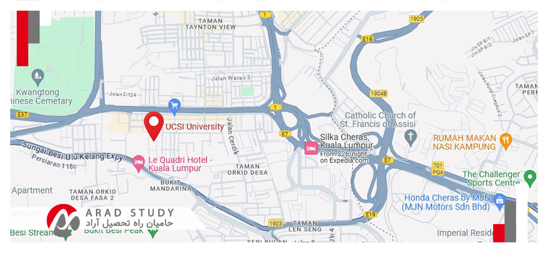 موقعیت مکانی دانشگاه UCSI مالزی